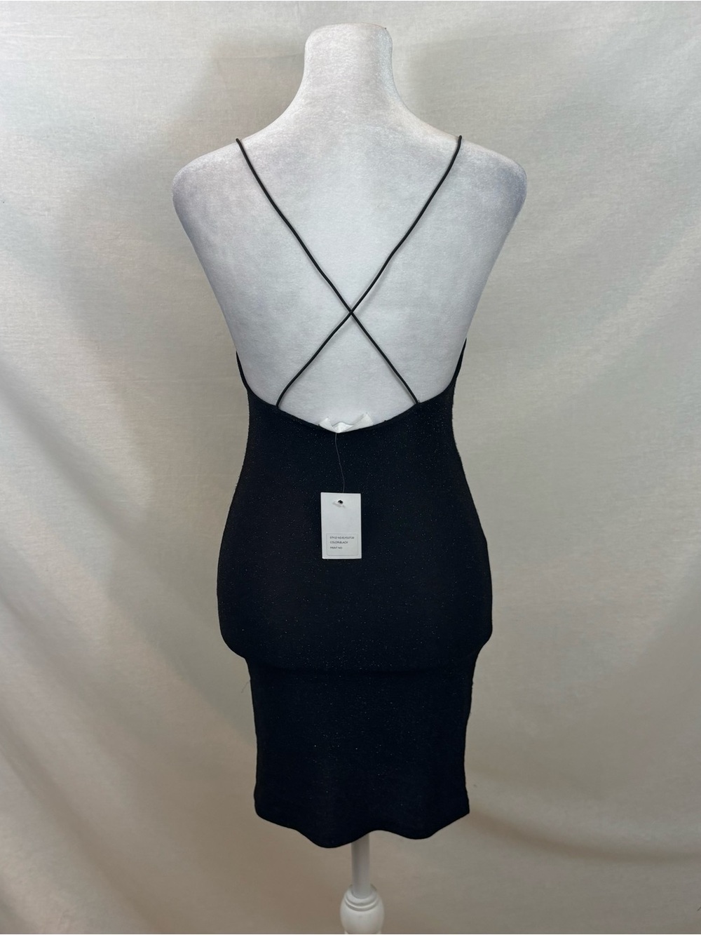 Brand new with Tags Elodie Brand Black and Silver Open Back Mini Dress Small - Picture 6 of 11